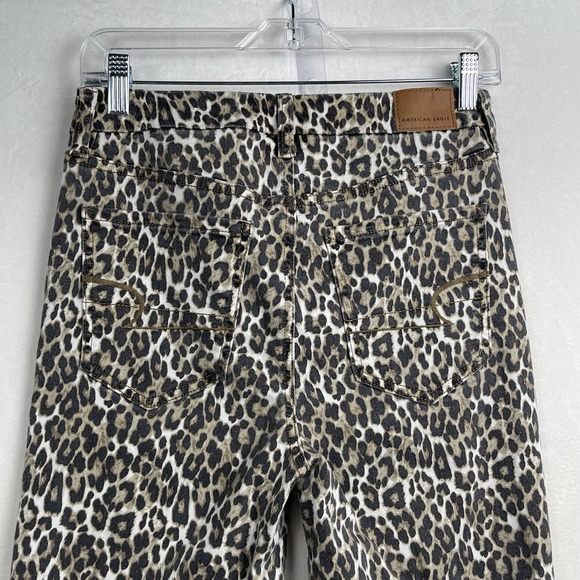 American Eagle Hi-Rise Jegging Stretch Pants Cheetah Leopard Animal Print Size 6 - Picture 7 of 14